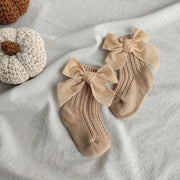 Baby Bowknot Woolen Solid Color Tube Socks