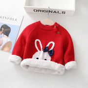 Thickened Velvet Knitted Sweater for Baby Plus