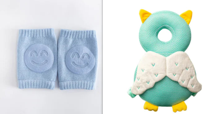 Summer Terry Baby Socks with Toddler Crawling Knee Pads