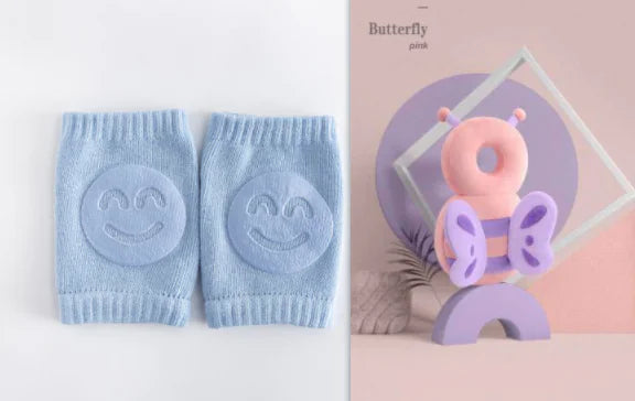 Summer Terry Baby Socks with Toddler Crawling Knee Pads