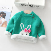 Thickened Velvet Knitted Sweater for Baby Plus