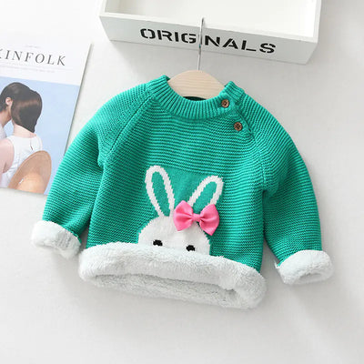 Thickened Velvet Knitted Sweater for Baby Plus