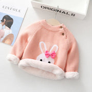 Thickened Velvet Knitted Sweater for Baby Plus
