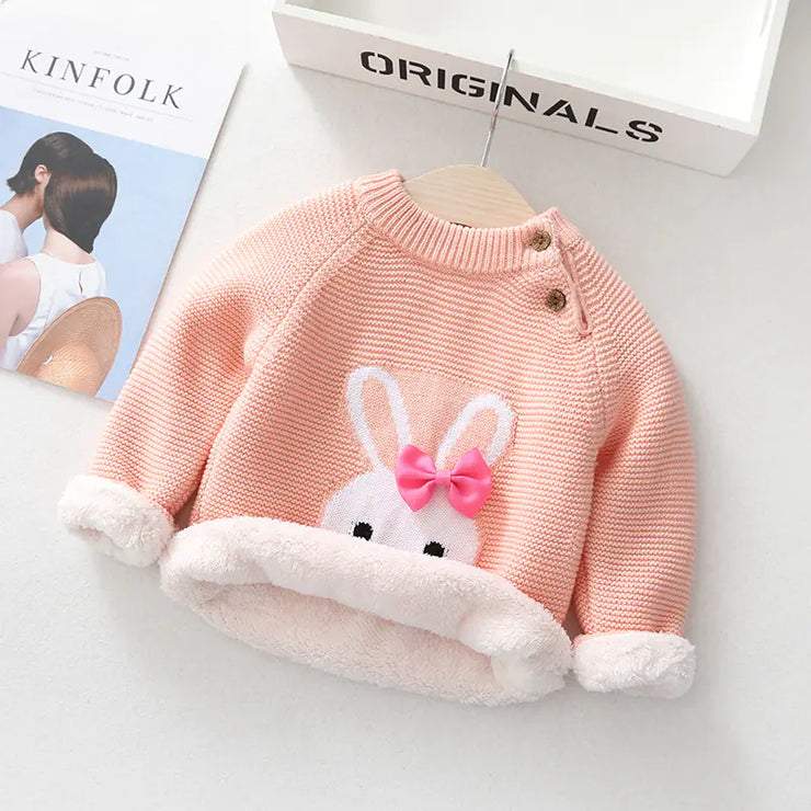 Thickened Velvet Knitted Sweater for Baby Plus