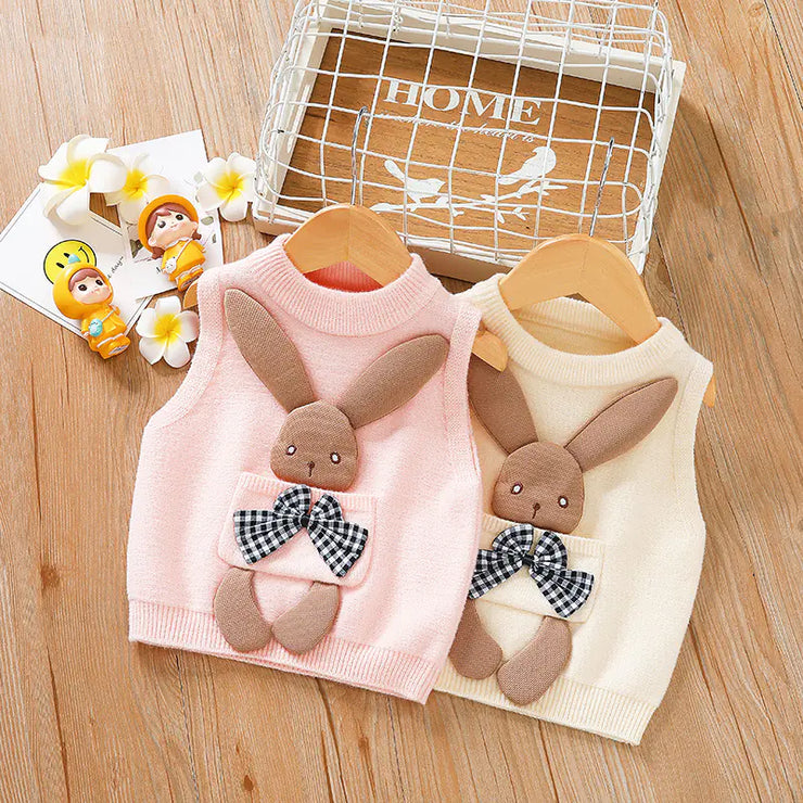 Knitted Cartoon Sweater for Baby Girls