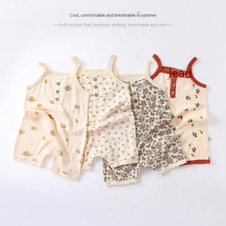 Summer Baby Jumpsuit with Thin Knitted Camisole