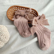 Baby Bowknot Woolen Solid Color Tube Socks