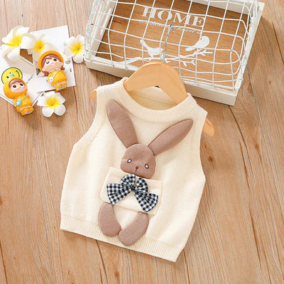 Knitted Cartoon Sweater for Baby Girls