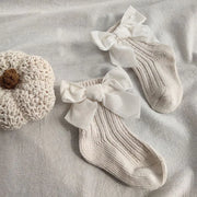 Baby Bowknot Woolen Solid Color Tube Socks