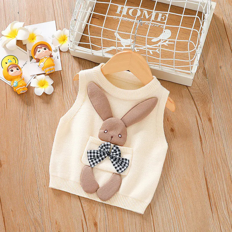 Knitted Cartoon Sweater for Baby Girls