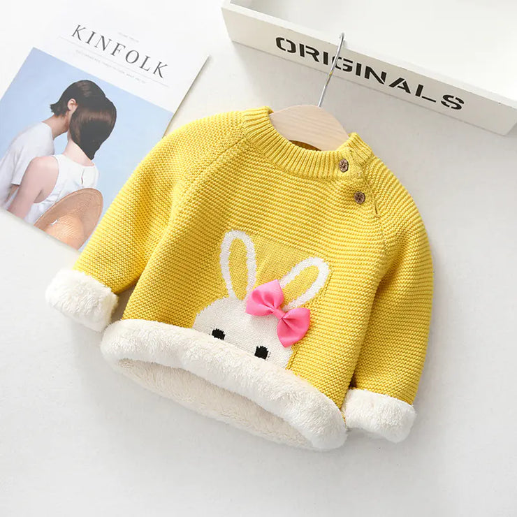 Thickened Velvet Knitted Sweater for Baby Plus