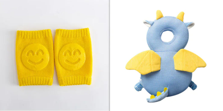 Summer Terry Baby Socks with Toddler Crawling Knee Pads
