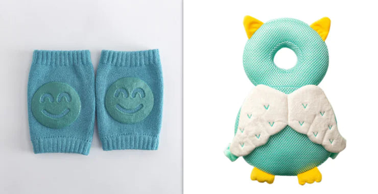 Summer Terry Baby Socks with Toddler Crawling Knee Pads