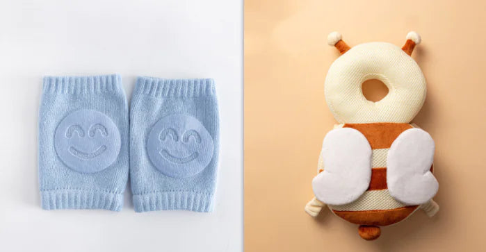 Summer Terry Baby Socks with Toddler Crawling Knee Pads
