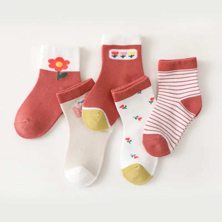 G158 Kids Socks Wholesale - Sweet Floral Baby Socks
