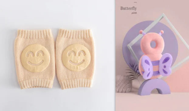 Summer Terry Baby Socks with Toddler Crawling Knee Pads
